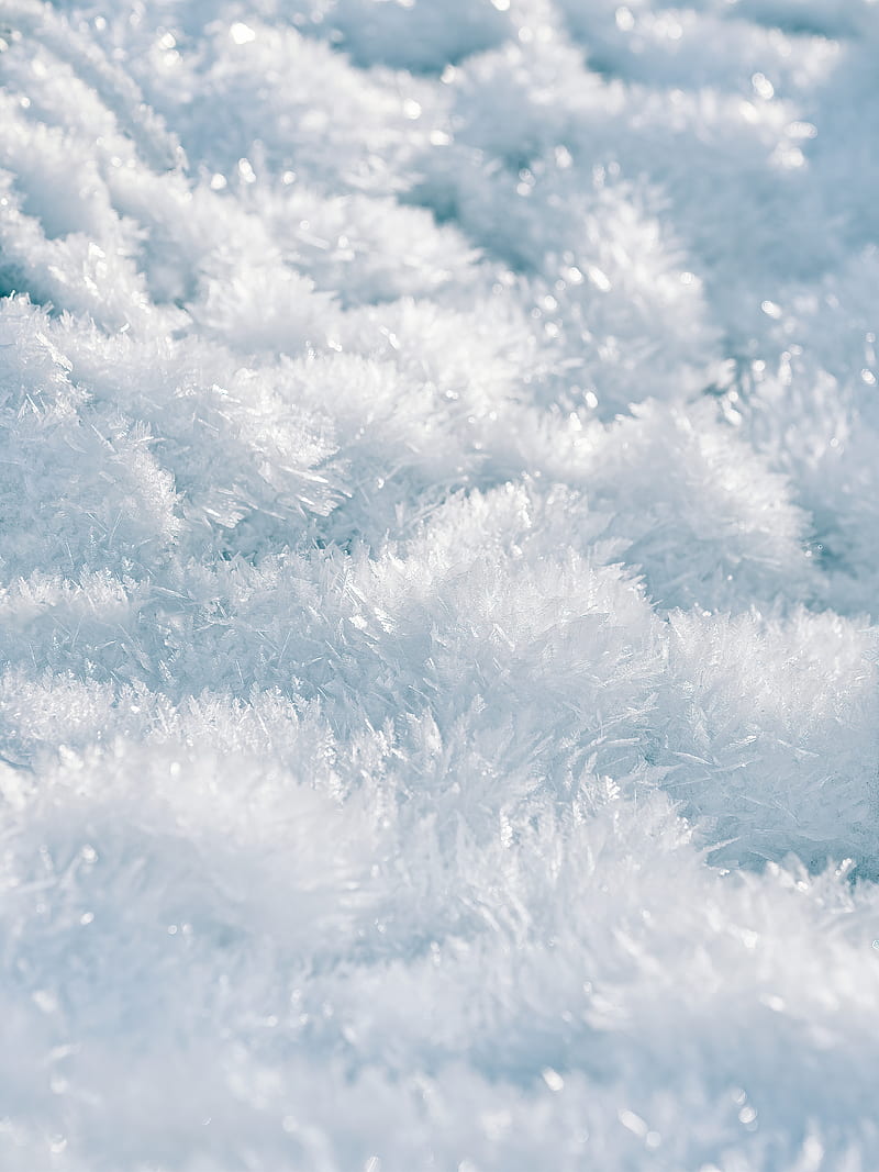 snow, macro, crystals, white, HD phone wallpaper