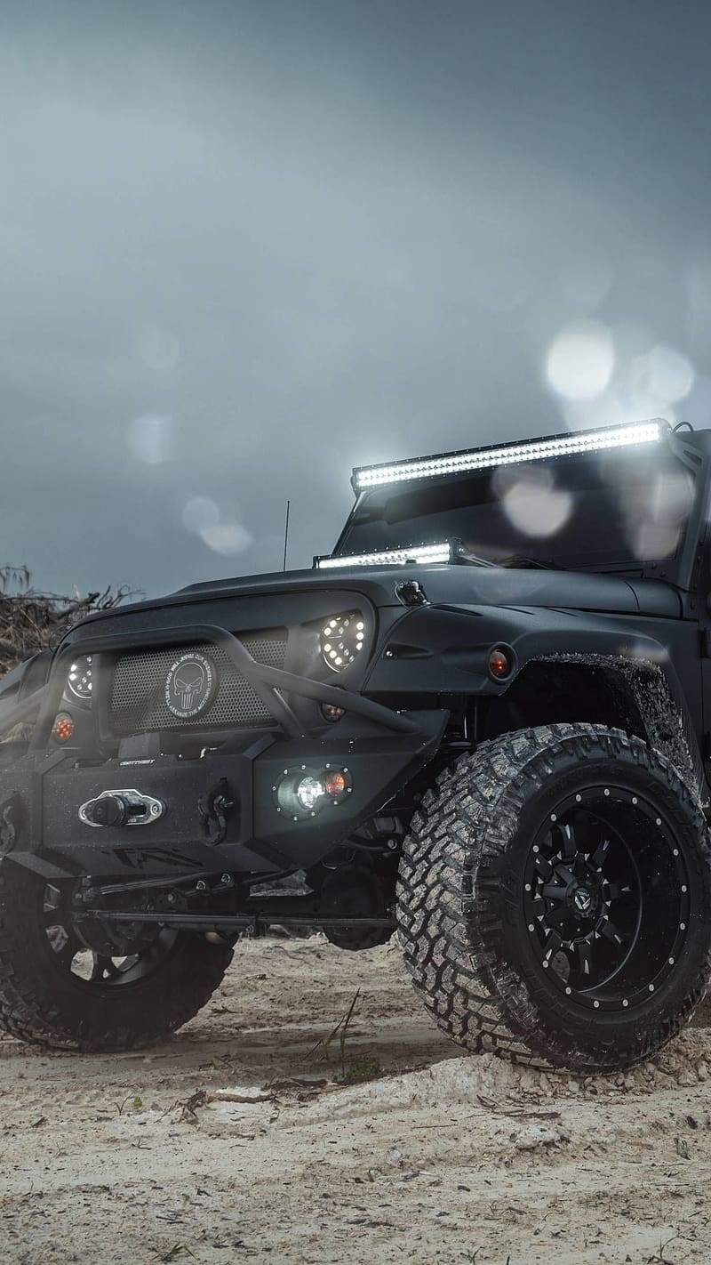 Thar Live, Dark Sky Background, car, mahindra, HD phone wallpaper