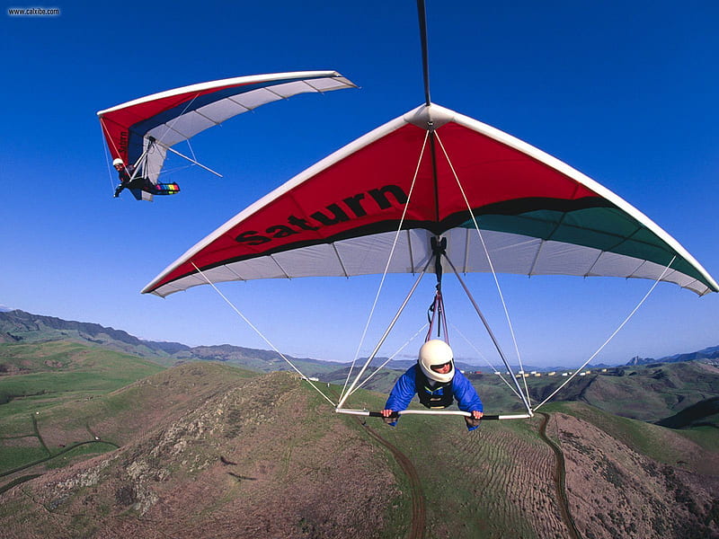 Gliding over the Mountains Cayucos California, graphy, outdoors, adventure, esports, hang gliding, HD wallpaper