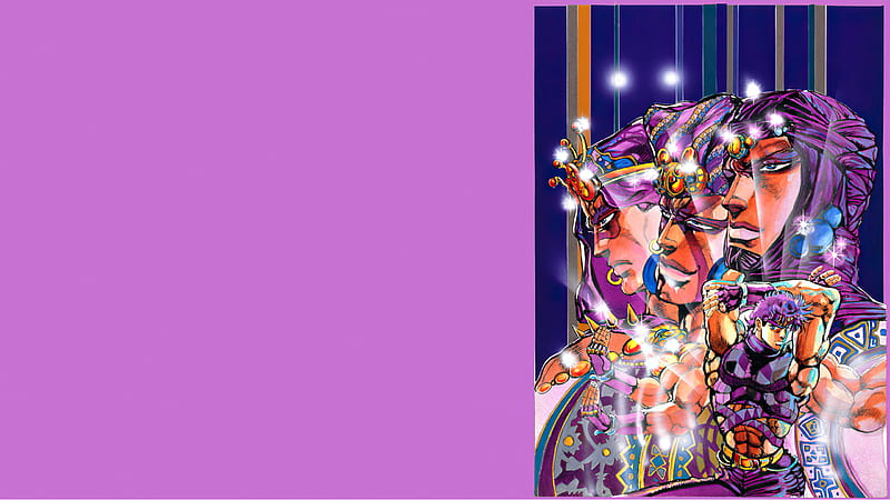 Jojo Esidisi Joseph Joestar Kars Wamuu Standing On Side With Half Of Purple Anime, HD wallpaper