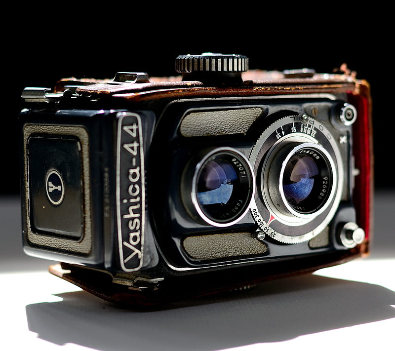 Yashica-44, black, camera, film, lens, old, HD wallpaper