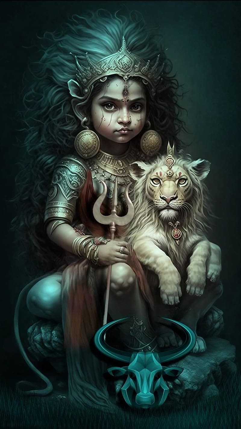Durga Devi, Cartoon Art, goddess, devi maa, devotional, HD phone ...
