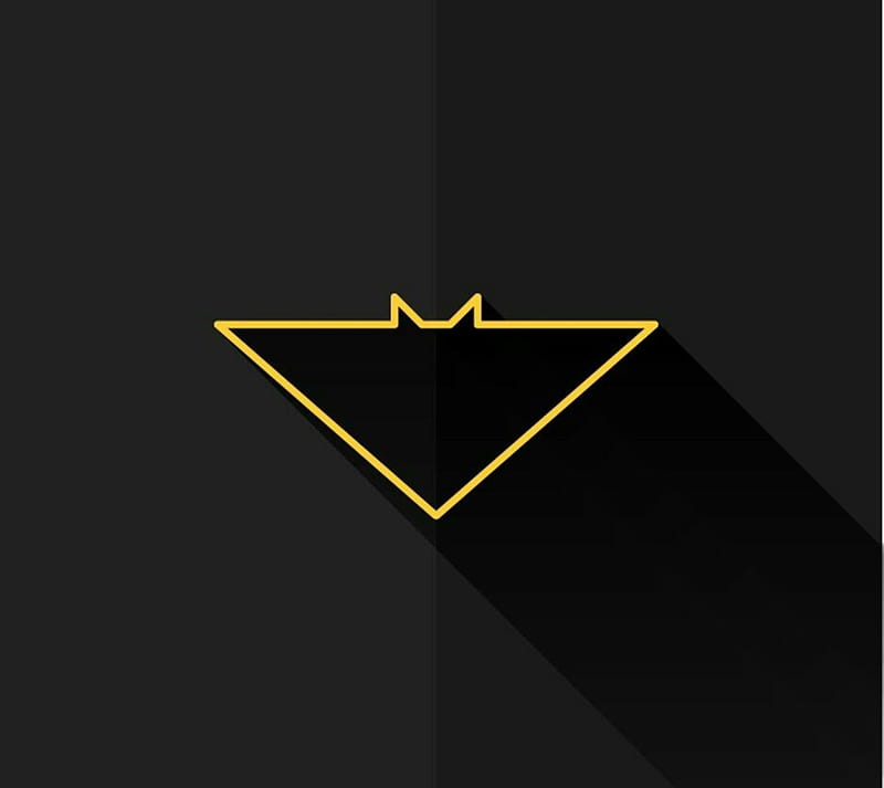 Batman logo, black, dark knight, yellow, HD wallpaper