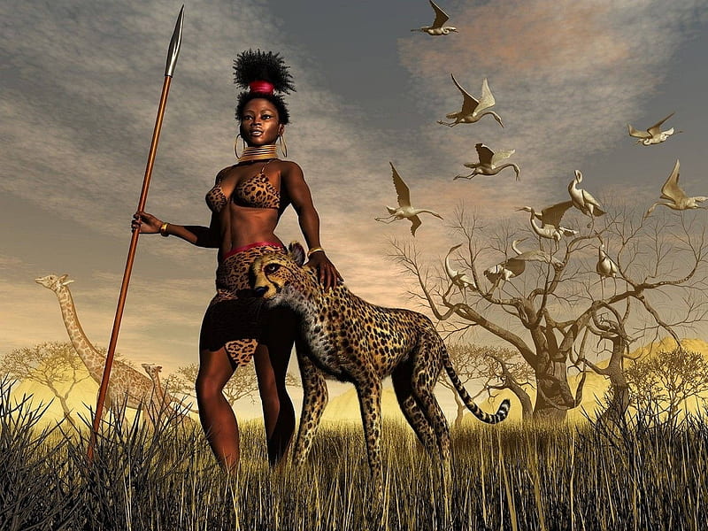 Female African Warrior Art, African Women Art, HD wallpaper