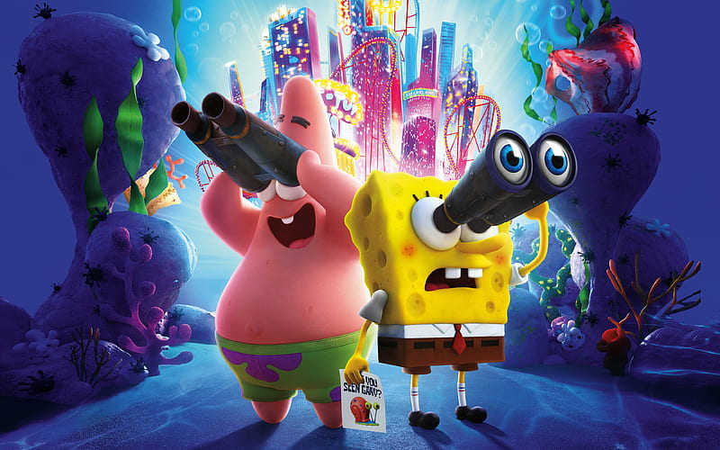 The SpongeBob Movie, Sponge on the Run, 2020 main characters, promotional materials, poster, HD wallpaper