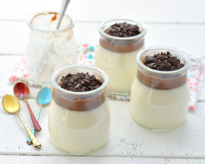 *** Chocolate Vanilla dessert ***, fresh, chocolate, home, vanilia, made, dessert, HD wallpaper