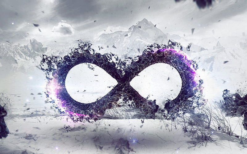 creative, infinity sign, abstraction, neon, HD wallpaper