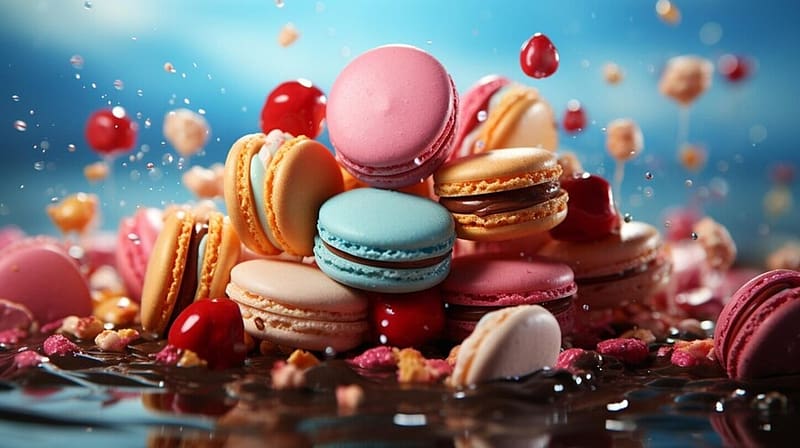Colorful macarons, Flavor, Sweet, Food, Bakery, HD wallpaper