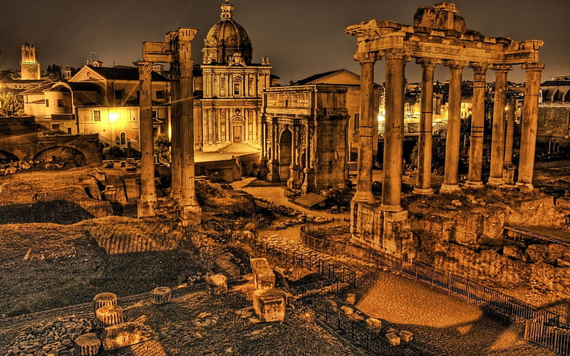 Rome Ruins, ruins, rome, bonito, old, HD wallpaper