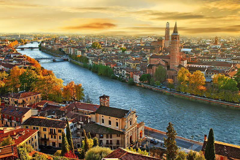 Italia, ciudad, paisaje, río, pueblo, Fondo de pantalla HD | Peakpx