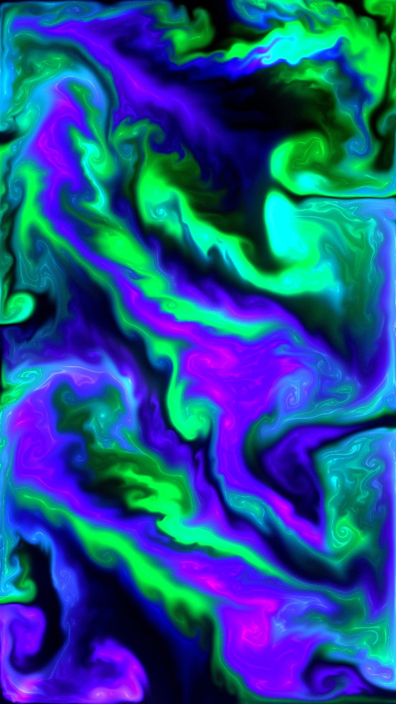Swish Swish, abstract, art, colorful, green, purple, vibrant, HD phone wallpaper