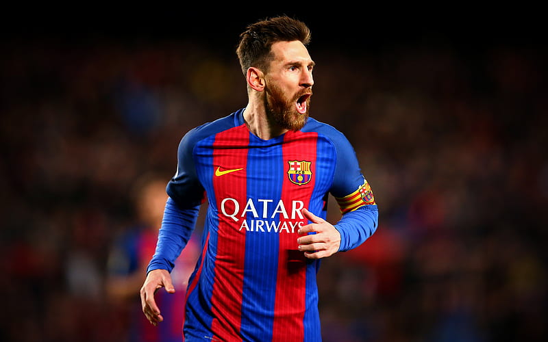 Lionel Messi, Barcelona FC portrait, goal, Argentinian football player, football star, Spain, La Liga, football, HD wallpaper