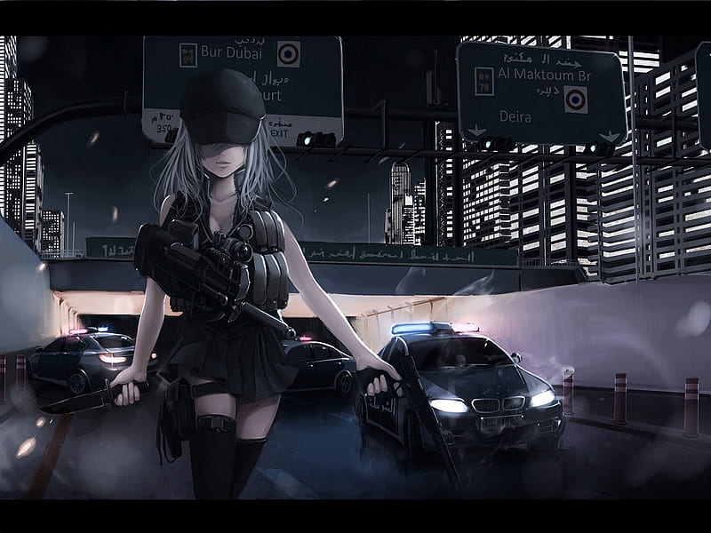 anime, knife, hat, jpeg, city, gun, girl, car, call of duty, artifacts, HD wallpaper