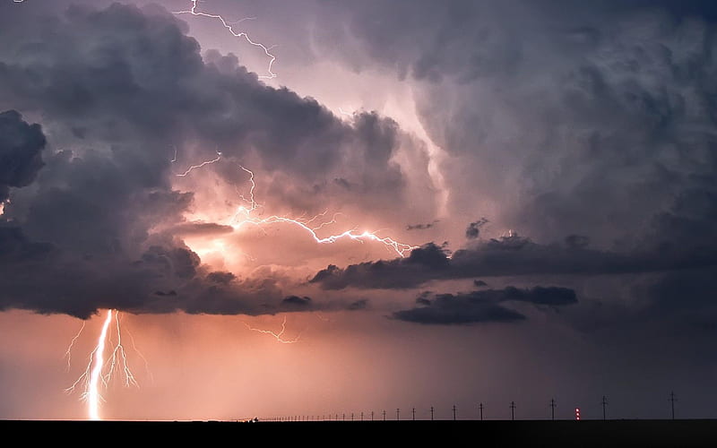 Thunderstorm lightning-Natural scenery, HD wallpaper | Peakpx