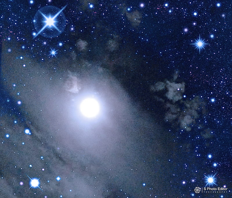 AZ-MOON, blue, compassion hope, death, goodnight, love, moon, new, stars, HD wallpaper