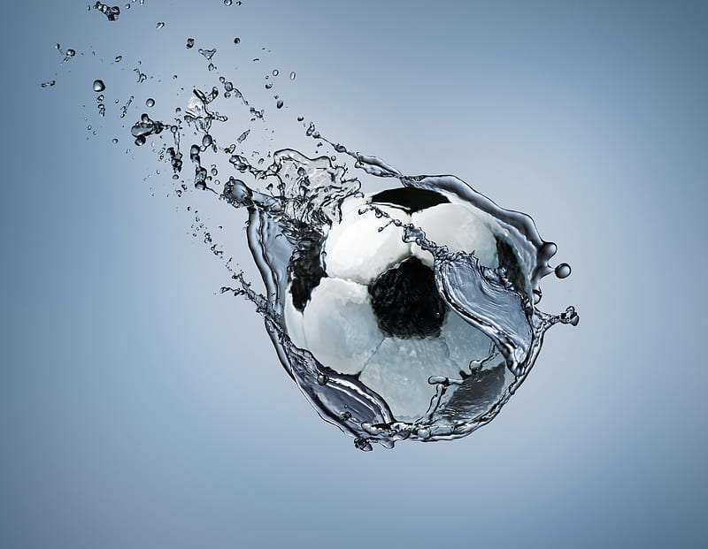 Football Water Splash, football, water, splash, creative, HD wallpaper