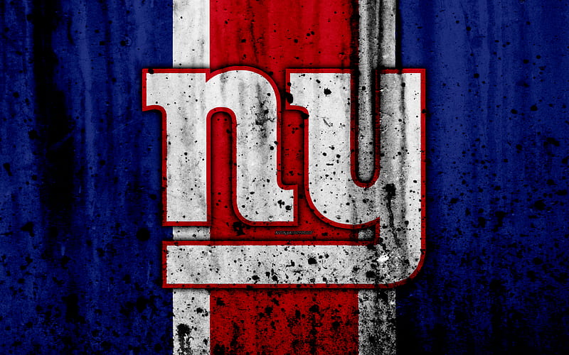 New York Giants, grunge, NFL, american football, NFC, logo, USA, art, stone texture, East Division, HD wallpaper
