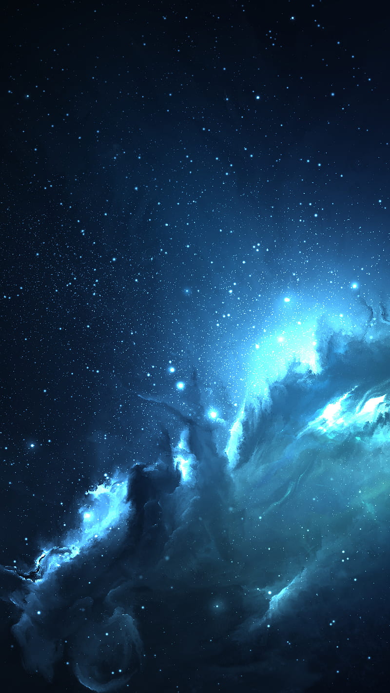 Atlantis Nebula , space, blue, HD phone wallpaper