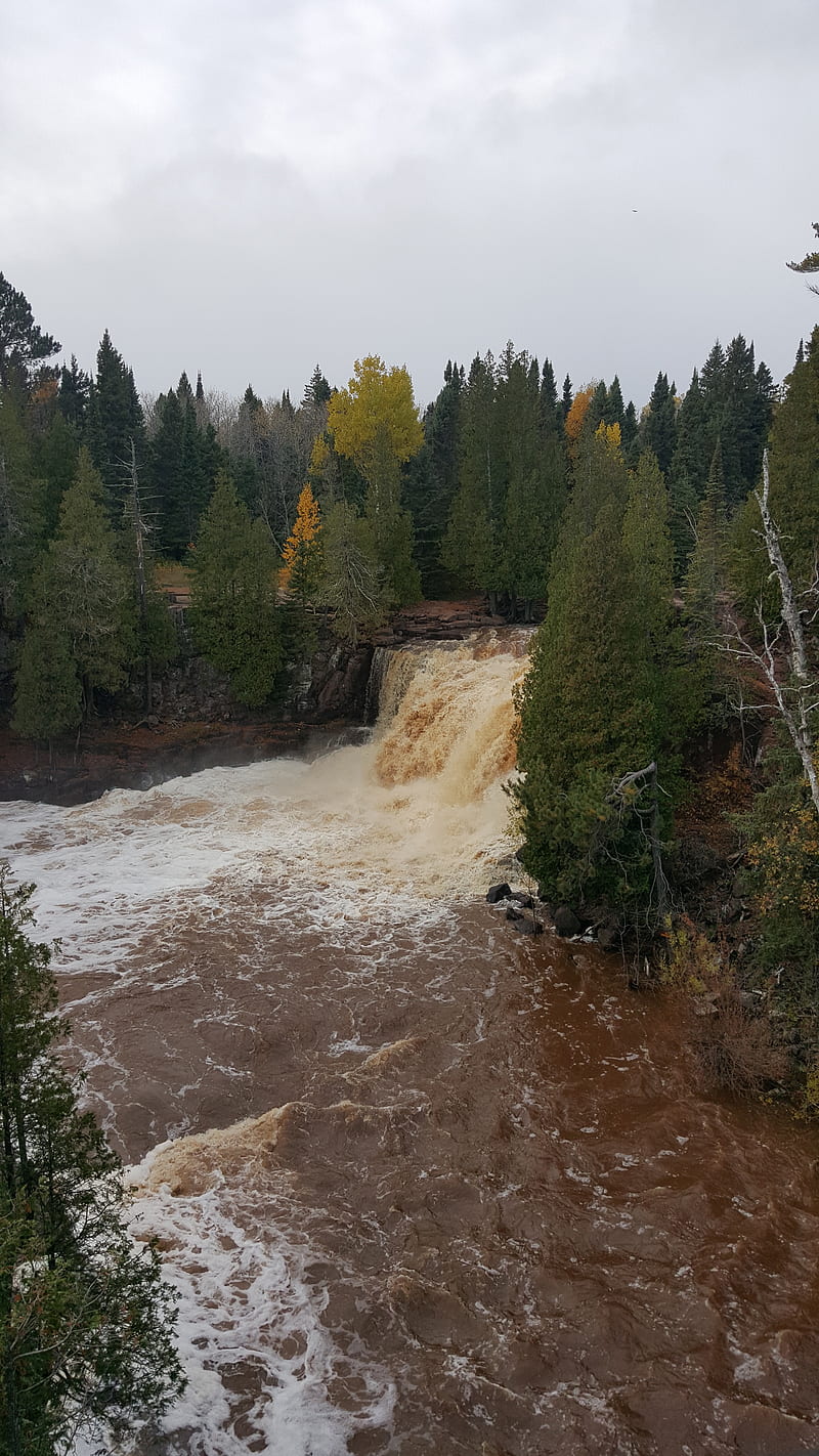 Gooseberry falls, waterfalls, minnesota, lake superior, fall, water, HD phone wallpaper