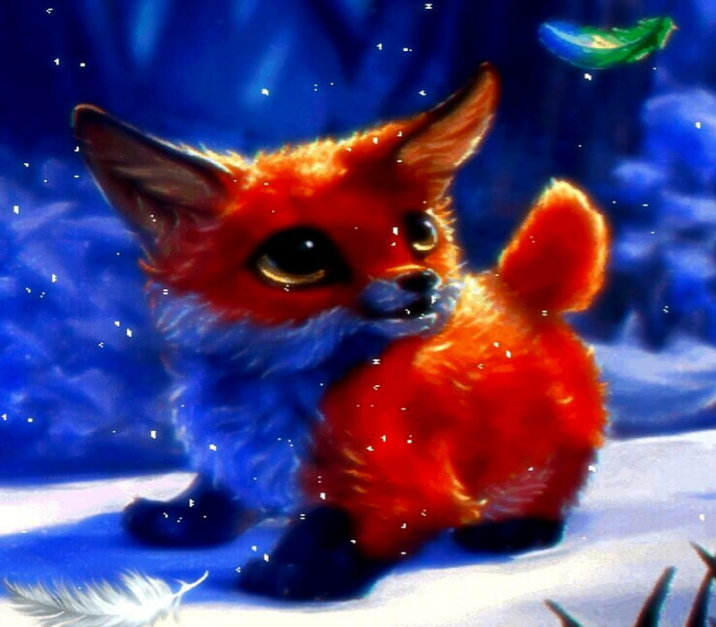 Baby Fox Fantasy Pet, Fox, Baby, Red, Fantasy, Pets, HD wallpaper