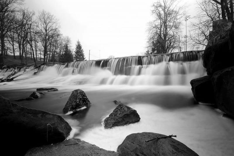 Frigid Falls, winter falls, icy pond, winter pond, HD wallpaper