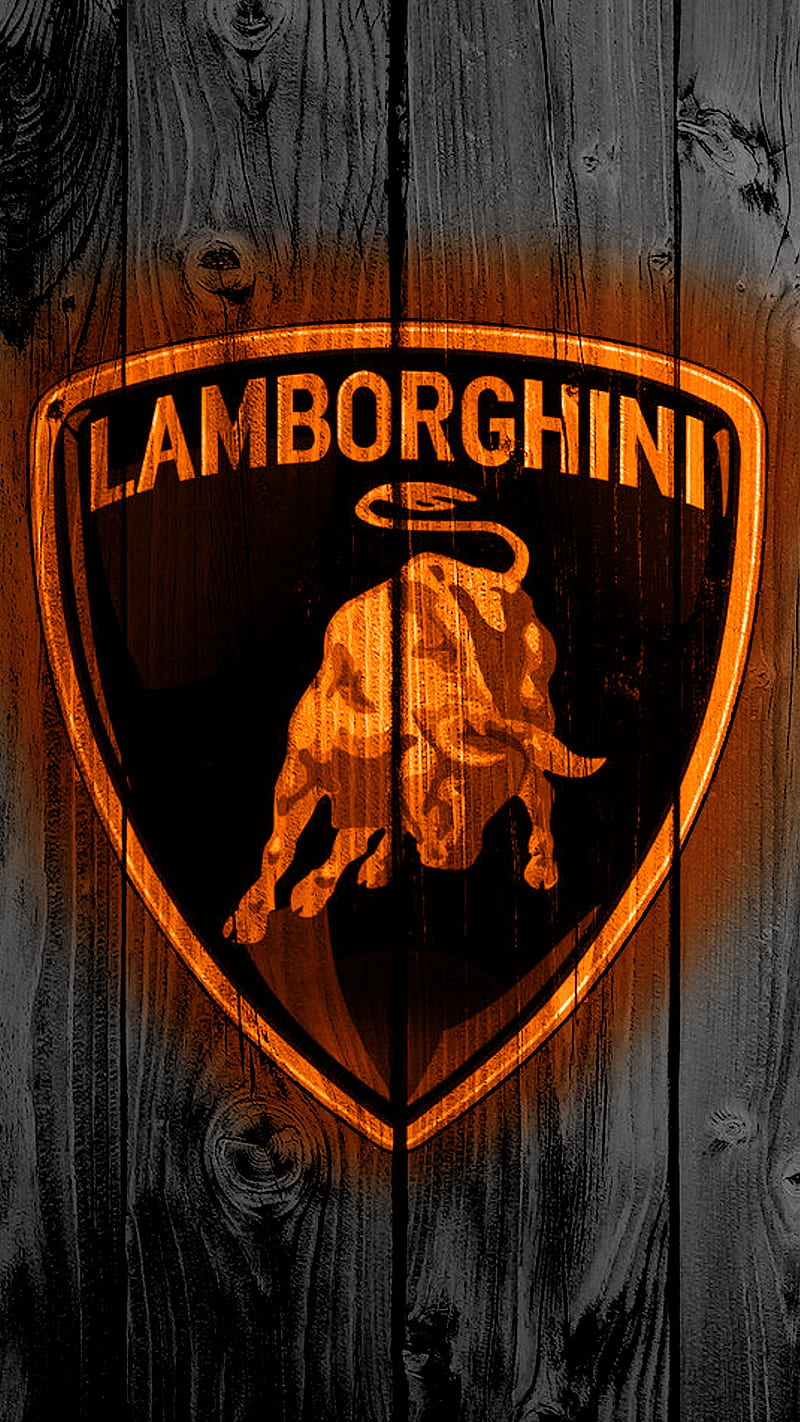 Lamborghini Red Logo , lamborghini logo, brand logo, sports car, car, bull, HD phone wallpaper