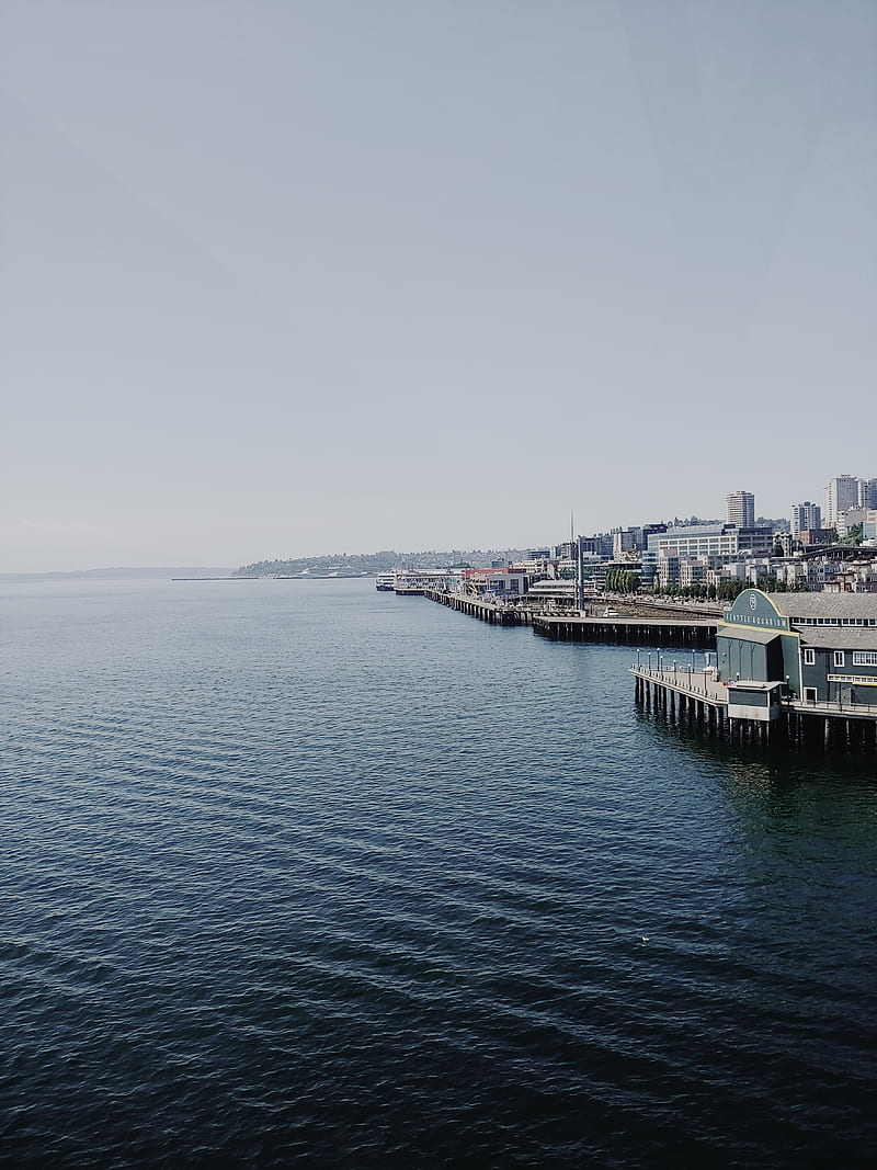 Seattle Waterfront, pacific northwest, pacific ocean, washington, HD phone wallpaper