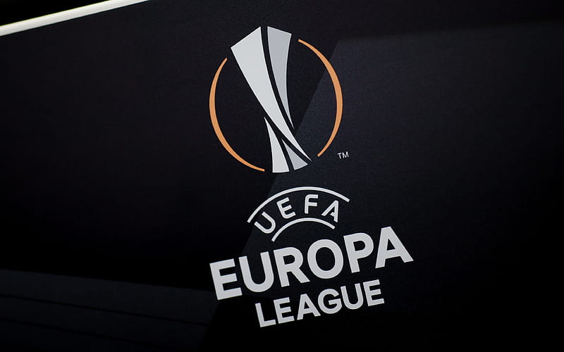 Europa League logo, football tournament, gray background, Europe, football, UEFA, new emblem, Europa League, HD wallpaper