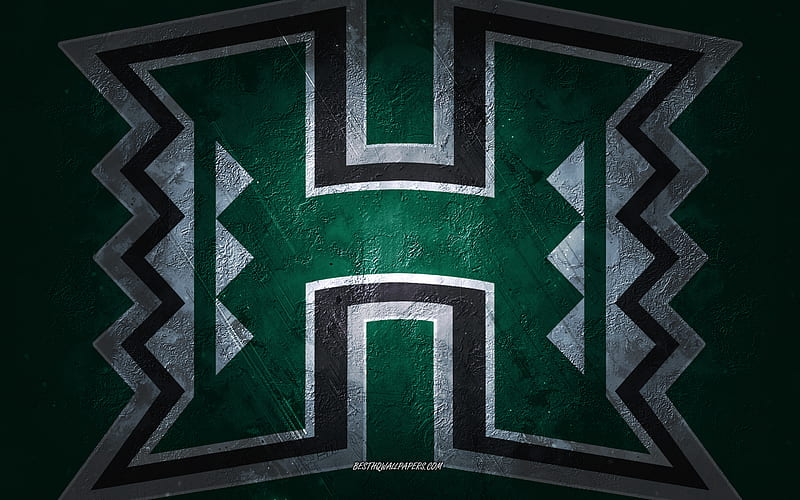 Hawaii Rainbow Warriors, American football team, green background, Hawaii  Rainbow Warriors logo, HD wallpaper | Peakpx