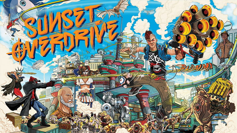 Sunset Overdrive, Microsoft, Insomniac Games, game, xbox one, HD wallpaper