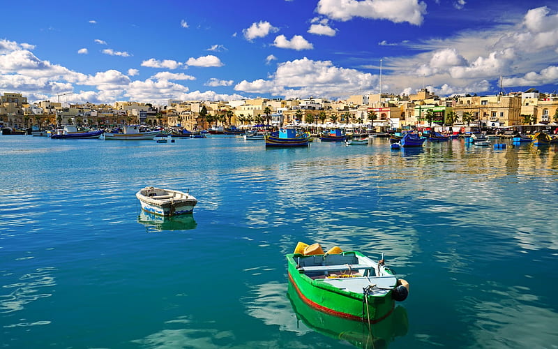 Malta, harbor, summer, Mediterranean Sea, bay, boats, yachts, HD wallpaper