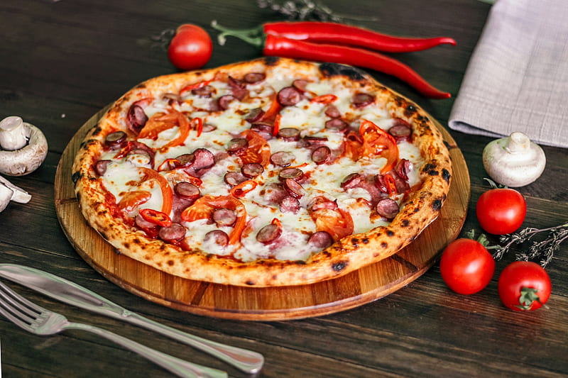 Food, Pizza, Still Life, Tomato, HD wallpaper