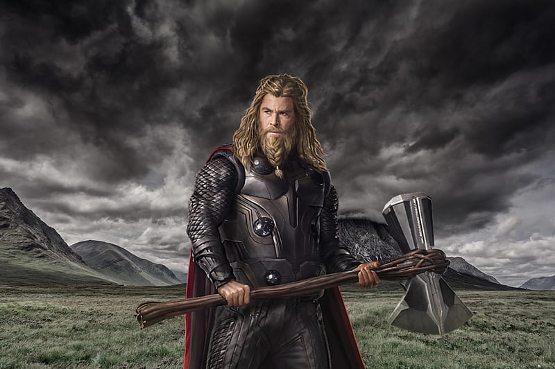 Chris Hemsworth As Thor In Endgame, HD wallpaper