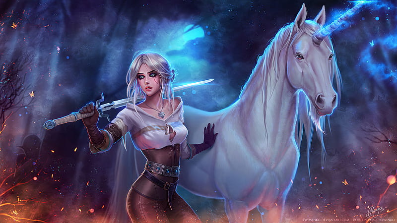 Ciri With Horse Art, ciri, the-witcher-3, games, artist, artwork, digital-art, HD wallpaper