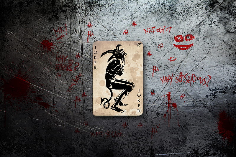 Joker Card, arkham city, batman, wall, why so serious, HD wallpaper