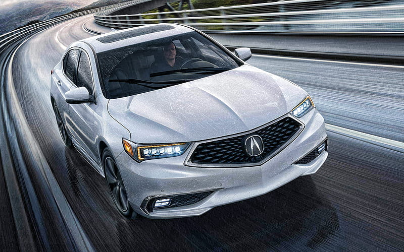 2020, Acura TLX, exterior, front view, luxury sport sedan, new white TLX, japanese cars, Acura, HD wallpaper