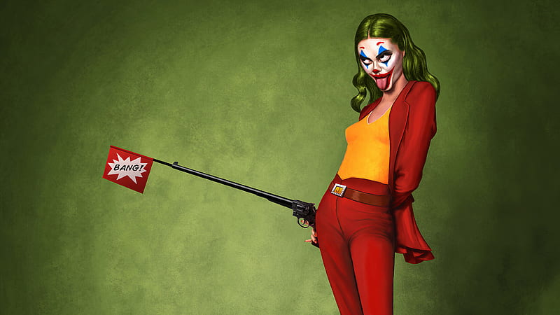 Joker Lady , joker-movie, joker, superheroes, supervillain, artwork, HD wallpaper