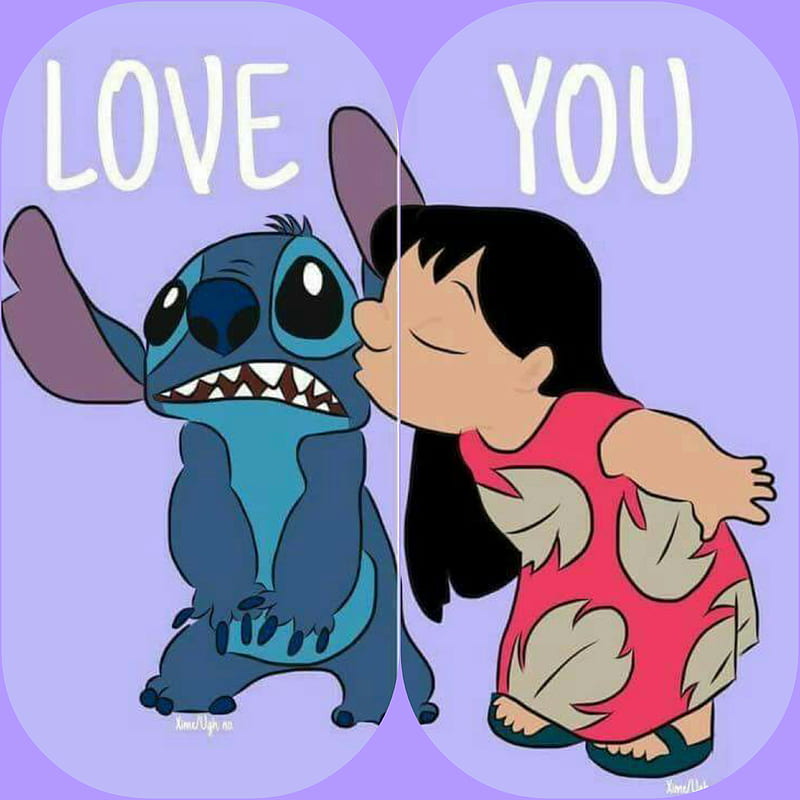 Lilo and Stitch Love, disney, lilo and stitch, love, HD phone wallpaper