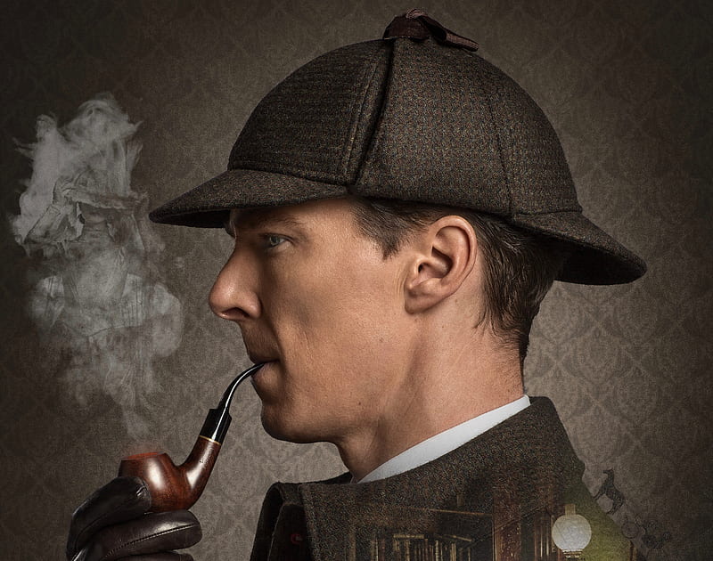 Sherlock Holmes, Sherlock, Benedict Cumberbatch, Smoke Pipe, HD wallpaper