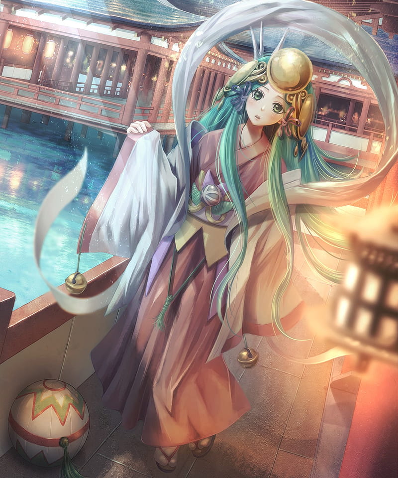 Amaterasu, fantasy, girl, myth, kimono, long hair, HD wallpaper | Peakpx
