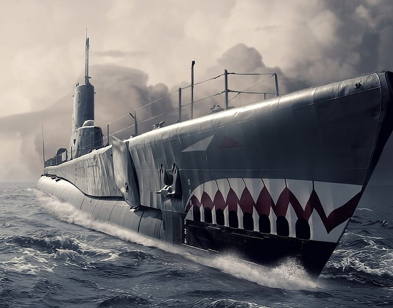War Art - Submarine On The Prowl, Submarine, Prowl, War Art, WWII, HD wallpaper