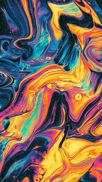 Dreamy Fluid, Color, Colorful, Dreamy, Geoglyser, abstract, acrylic, bonito, blue, fluid, holographic, iridescent, orange, pink, psicodelia, purple, rainbow, texture, trippy, vaporwave, waves, yellow, HD phone wallpaper