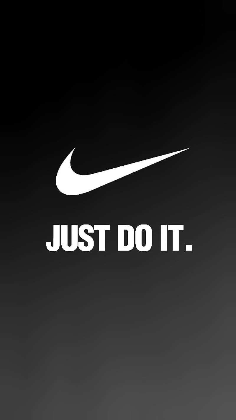 Just Do It, nike, swoosh, logo, black, HD phone wallpaper