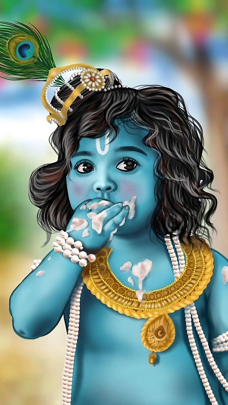 Little Krishna, Lord Krishna, god, kanha, HD phone wallpaper | Peakpx