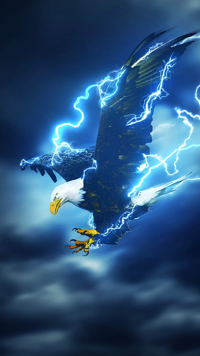 Lightning eagle, eagle, lightning, HD phone wallpaper | Peakpx