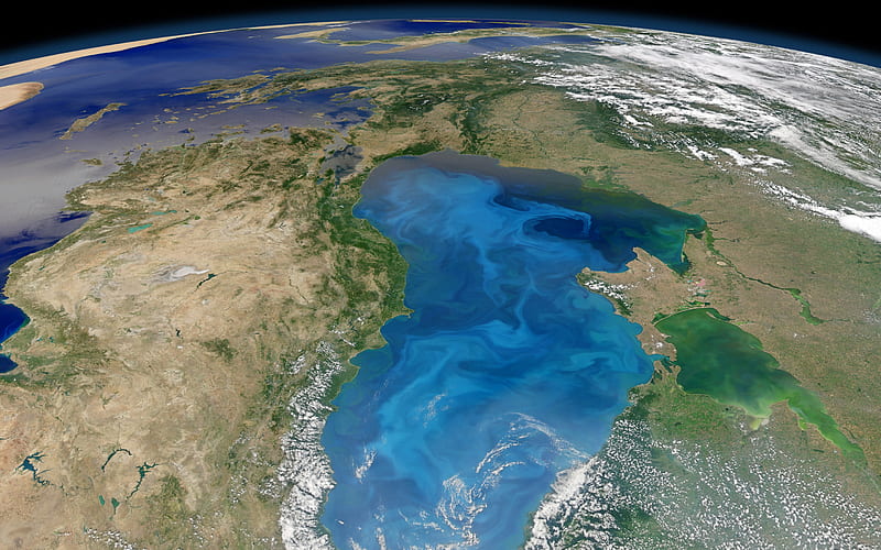 Black Sea from space, Europe from space, Earth, Turkey from space, ground surface, HD wallpaper