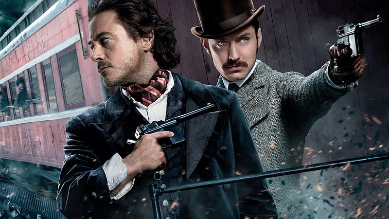 Sherlock Holmes, Sherlock Holmes: A Game of Shadows, Dr. Watson, Jude Law, Robert Downey Jr., HD wallpaper