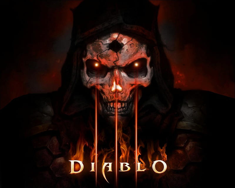 diablo, grim reaper, demon, dark, game, hell, skull, devil, HD wallpaper