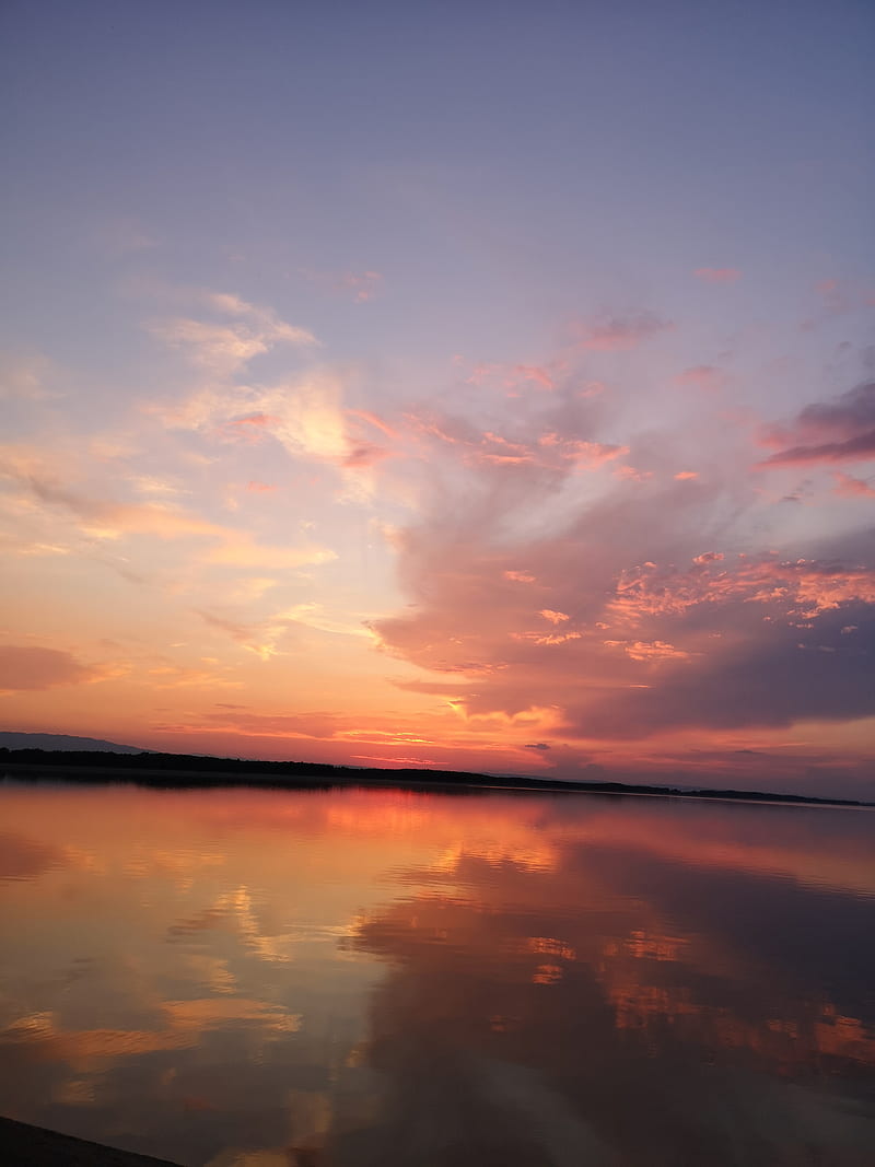 Sunset beach, ocean, pink, sky, HD mobile wallpaper | Peakpx