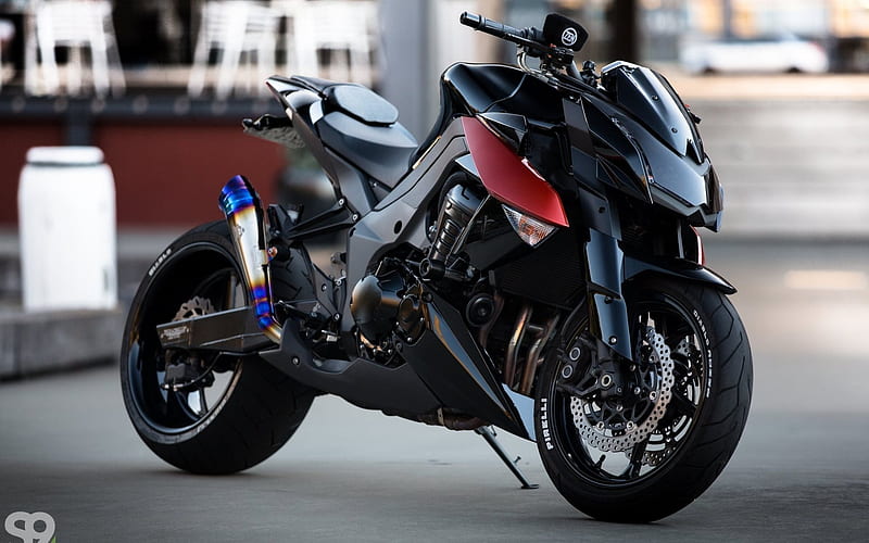 Kawasaki Z1000, 2016 bikes, superbikes, black Kawasaki, HD wallpaper